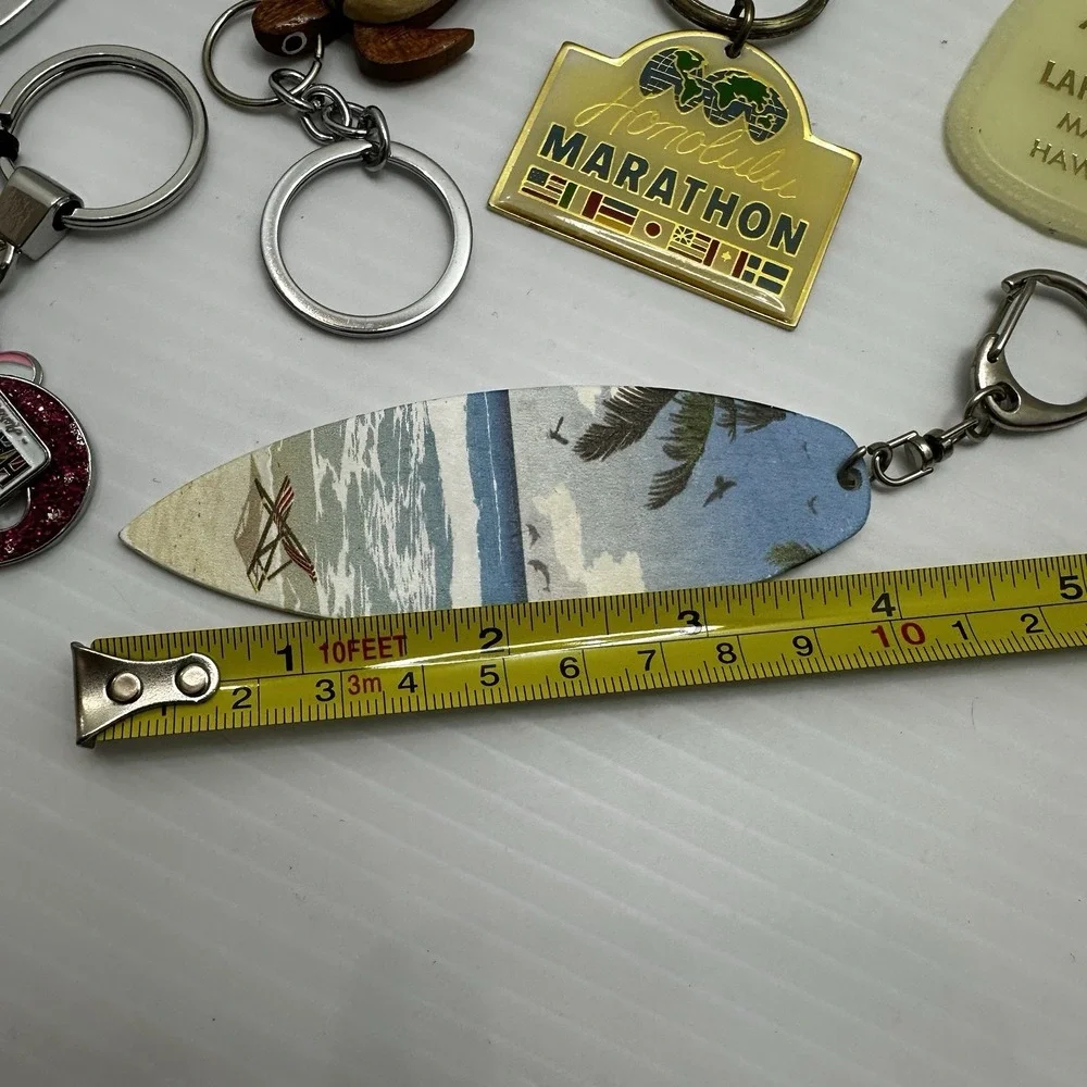 Hawaiian Islands lot 9 Keychain Purse Charm Surfboard Turtle Aloha Maui Marathon
